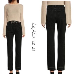 NWT Le' AL.X Black Denim Western Straight Baggy Jeans sz M